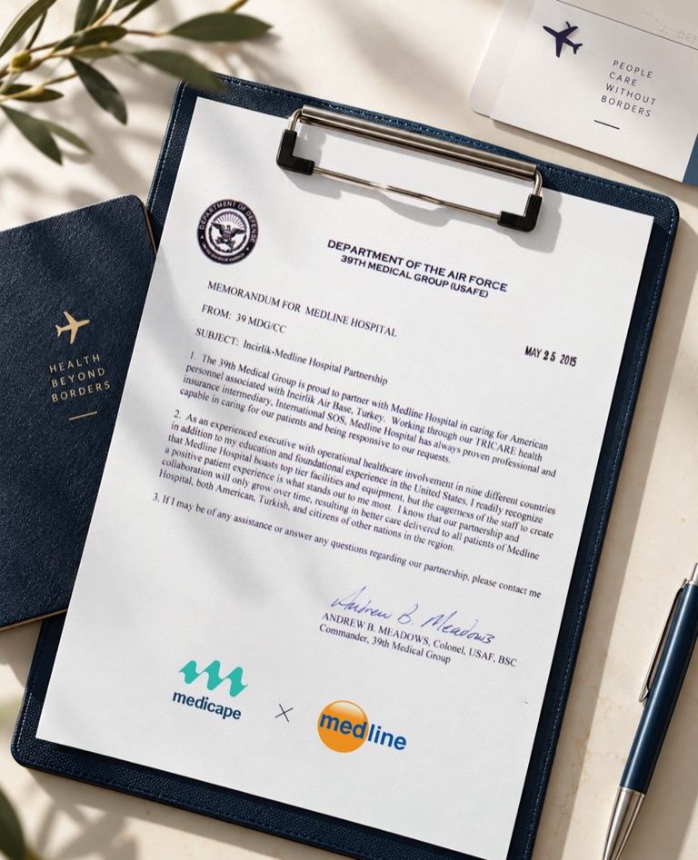 U.S. Air Force 39th Medical Group memorandum to Medline Hospital dated 25 May 2015, with Medicape Health and Medline logos